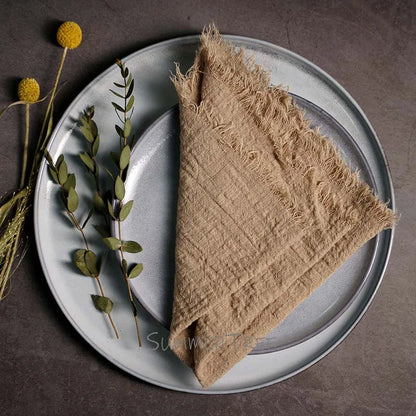 Large Rustic Cotton Gauze  Napkins - 10 Pc - Multiple Colors