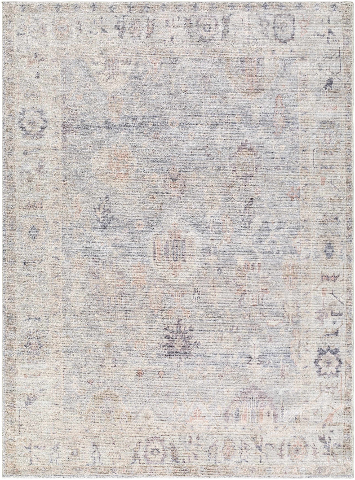 Marlene Damask Cream &amp; Blue Area Rug - Becki Owens x Livabliss