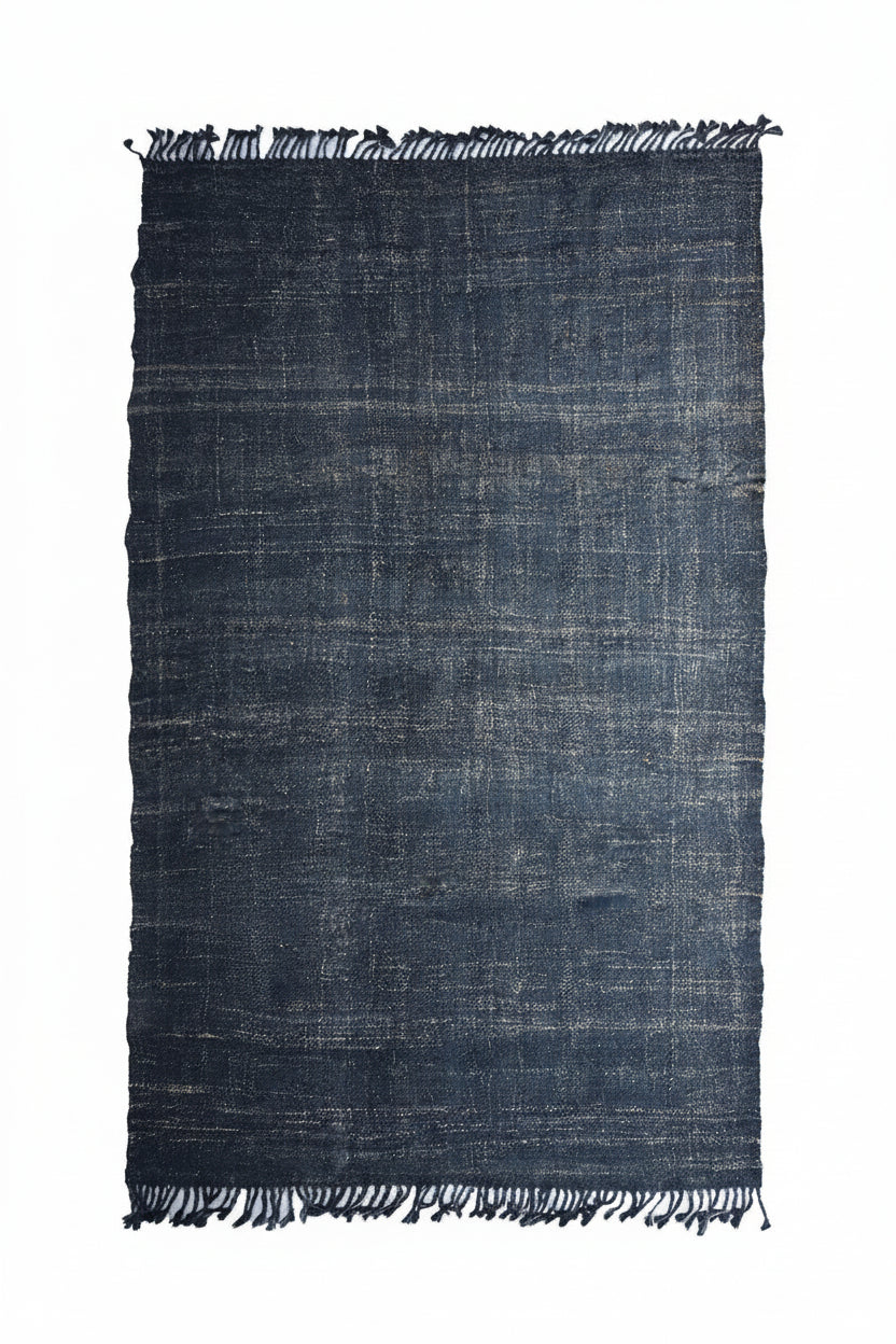 Timbergirl Textured Indigo 100% Jute Handmade Rug