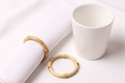 Handmade Natural Bamboo Napkin Rings - 6 Piece Set