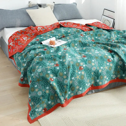 100% Cotton Colorful Gauze Blankets