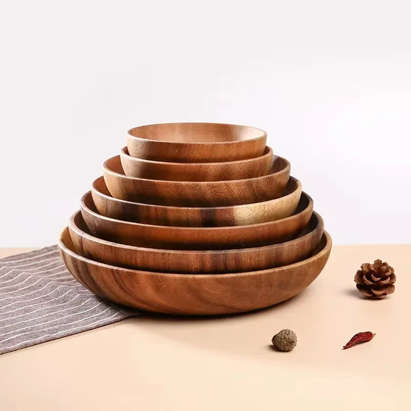 Acacia Wood Salad Bowls - Multiple Sizes