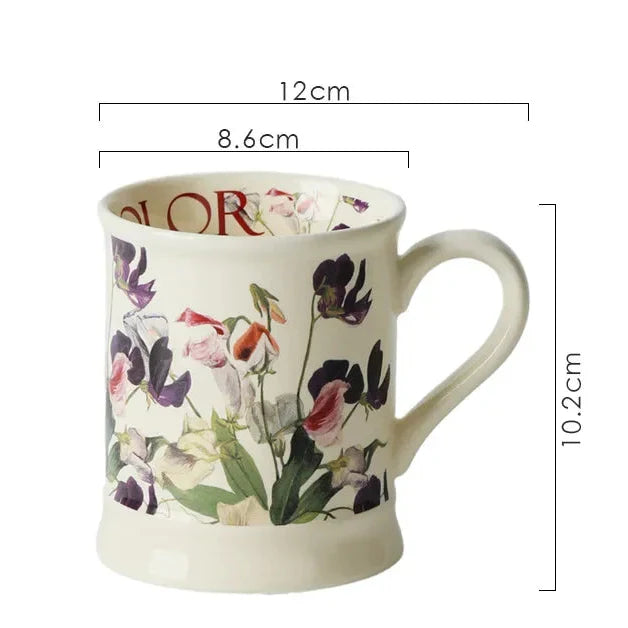 European Floral Porcelain Mugs