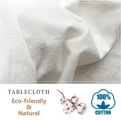 100% Cotton Ruffle Tablecloth - 7 Colors