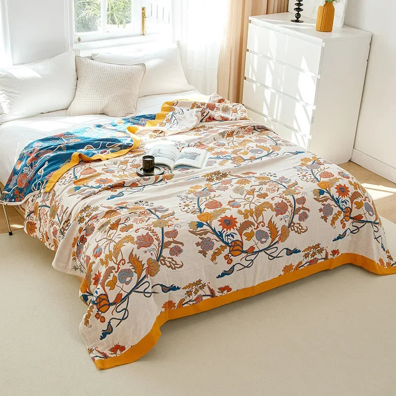 Boho Mandala Reversible Gauze Blankets - 100% Cotton - Multiple Colors