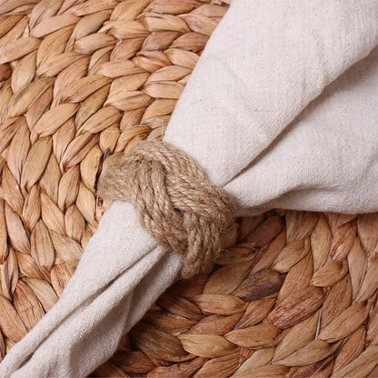 Natural Burlap Napkin Rings - 6/12/18 Piece Set
