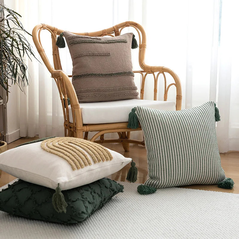 Green &amp; Coffee Cushion Covers - 6 styles