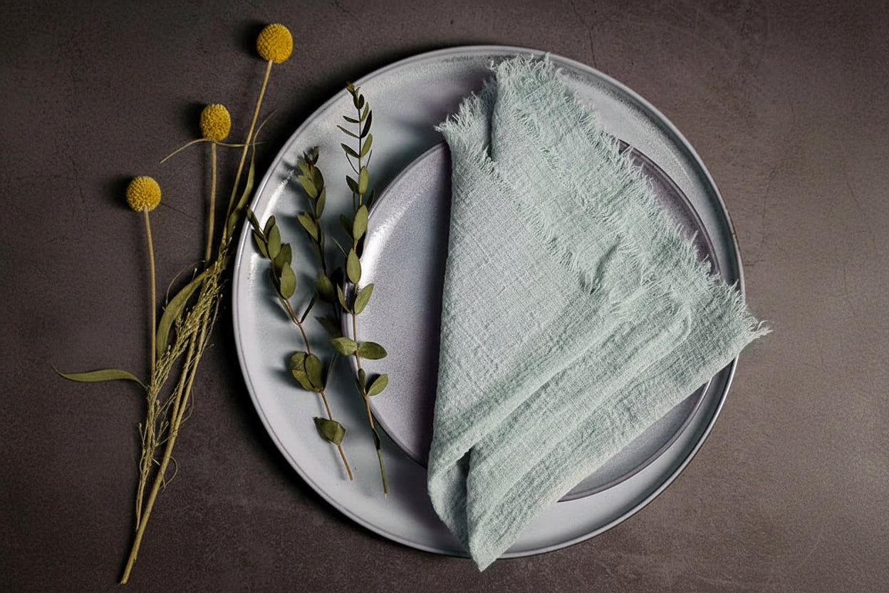 Large Rustic Cotton Gauze  Napkins - 10 Pc - Multiple Colors