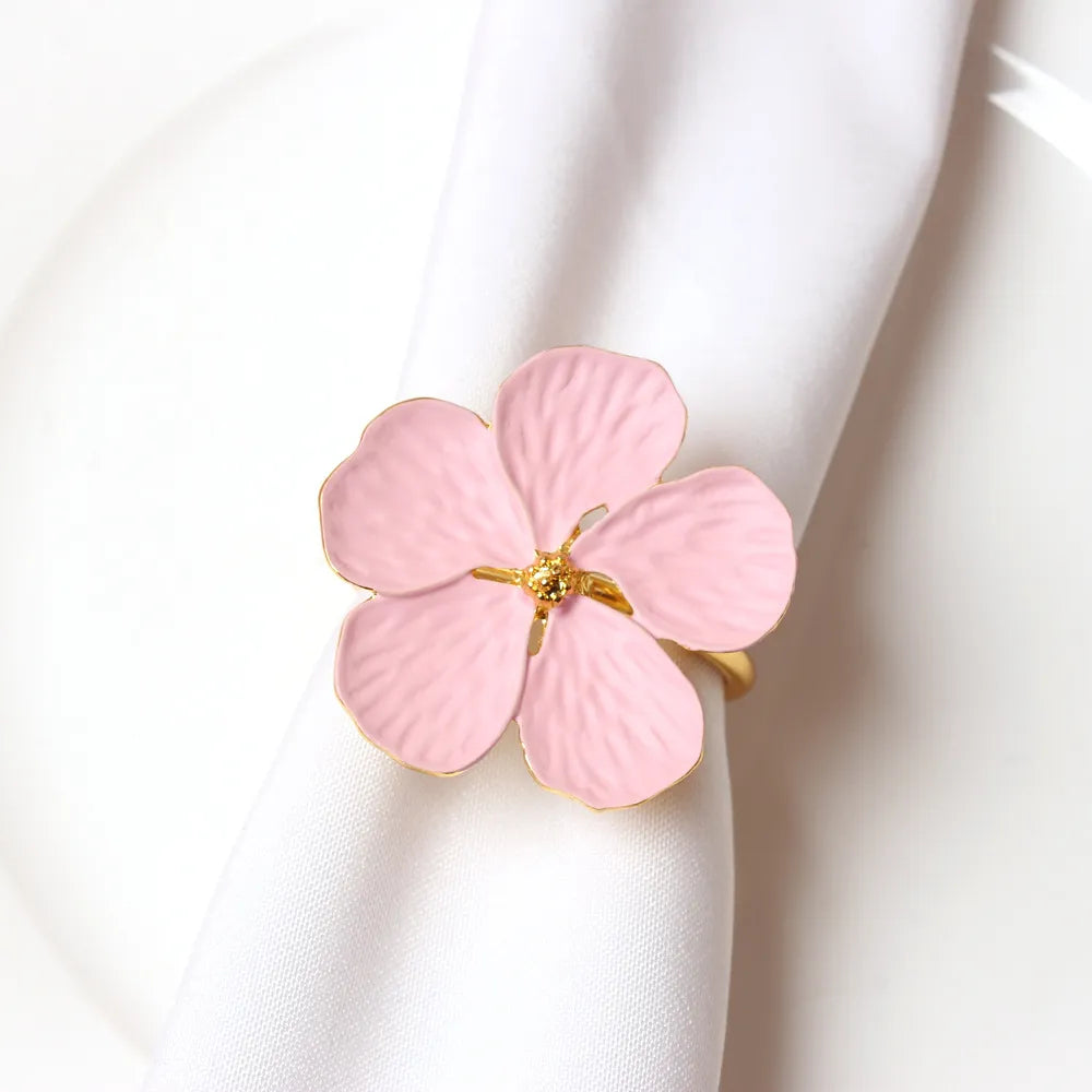 6 Piece Blossom Napkin Rings - 4 Colors