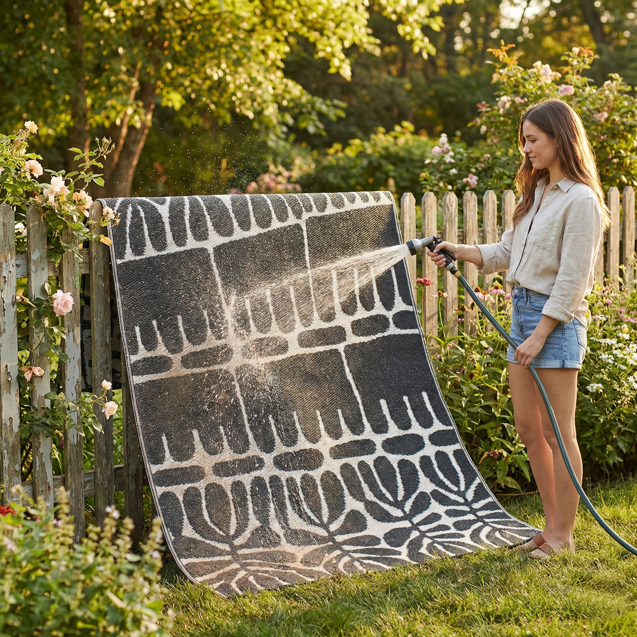 Serowe - Black &amp; White Reversible Outdoor Rug