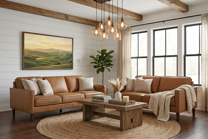 Soria Saddle Brown Top-Grain Leather Loveseat