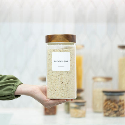 Acacia Lid Glass Storage Jars – 5 Sizes
