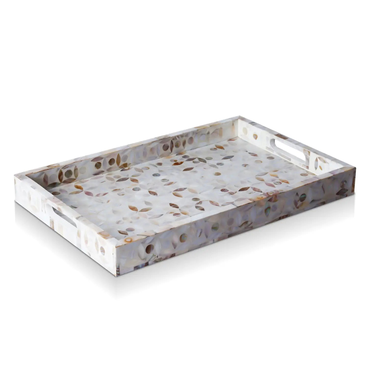 Jewel Pattern Mother of Pearl Inlay Decorative Tray