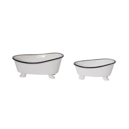 Ceramic Enamel Bathtub Planter &amp; Soap Holder