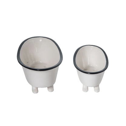 Ceramic Enamel Bathtub Planter &amp; Soap Holder