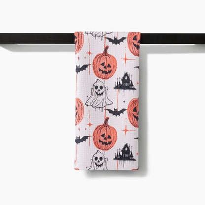 Halloween Is Here Geometry Tea Towel