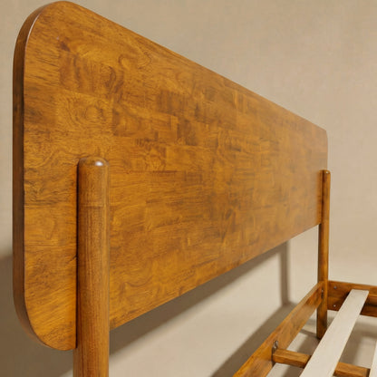 Frida Solid Wood Bed Frame in Caramel or Walnut