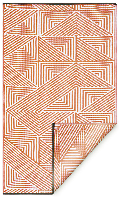 Tokyo - Burnt Orange Outdoor Rug for Patio