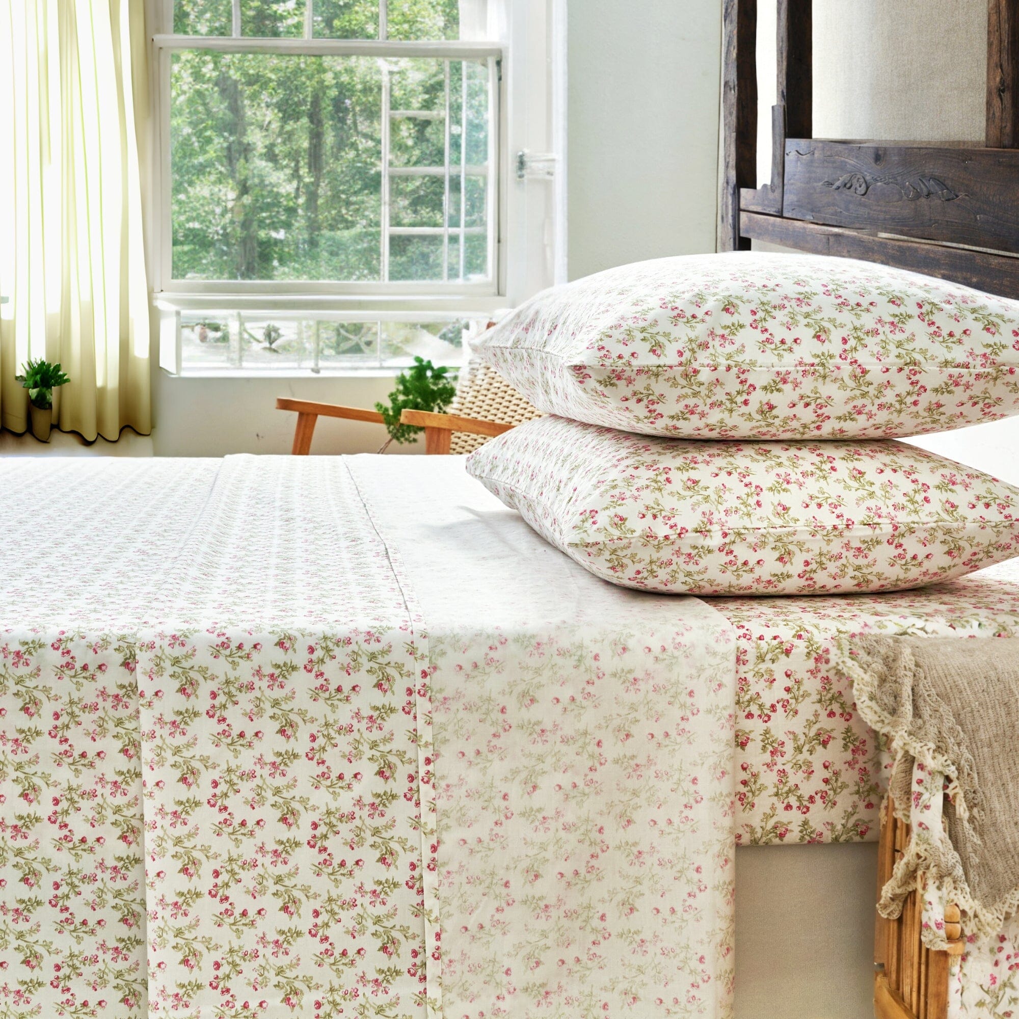 100% Cotton Coquette Sheet Set - Dainty Floral