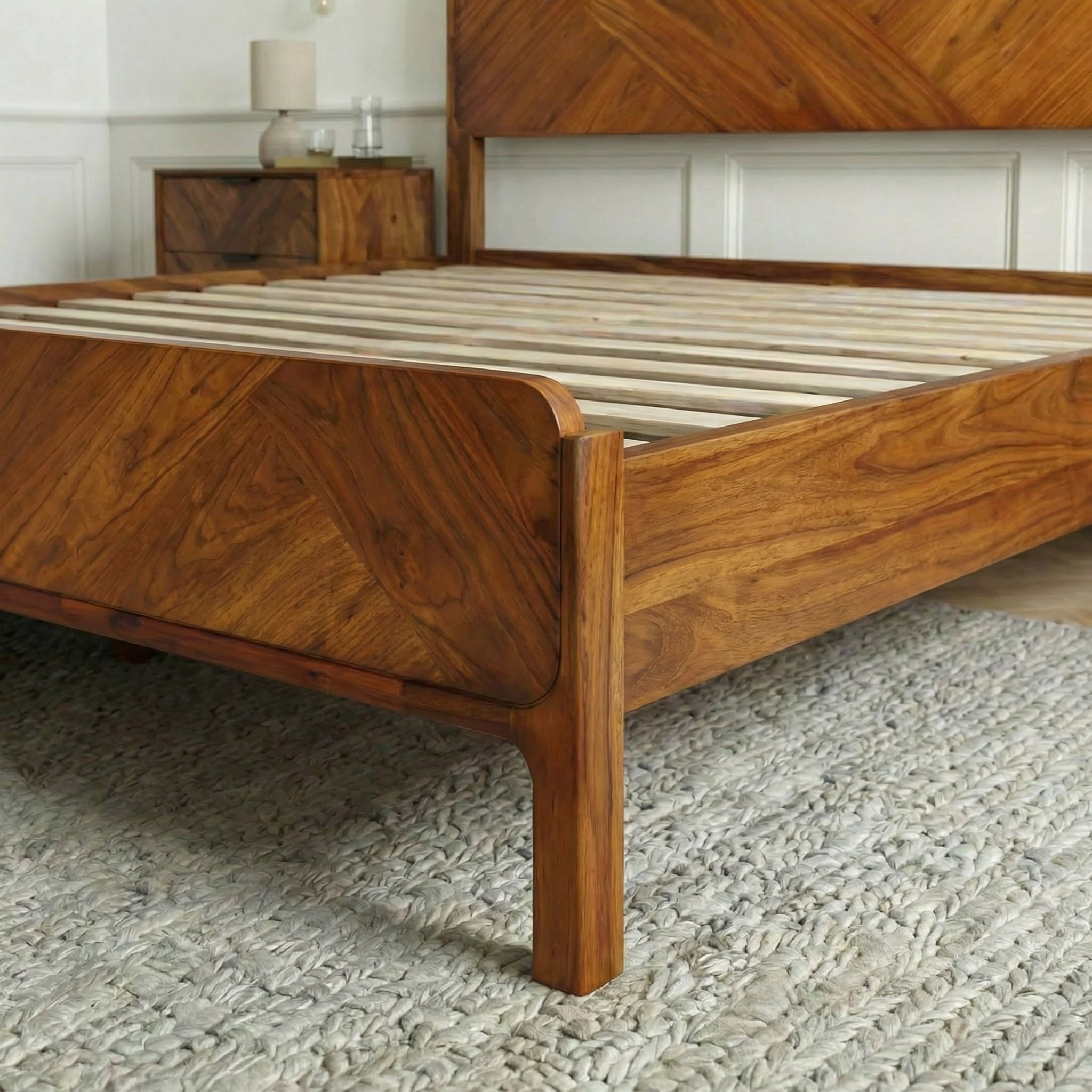 Bifrost Solid Wood Bed Frame in Walnut or Caramel