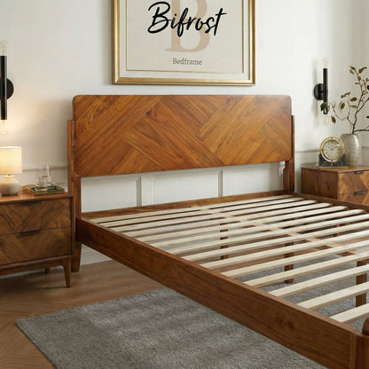 Bifrost Solid Wood Bed Frame in Walnut or Caramel