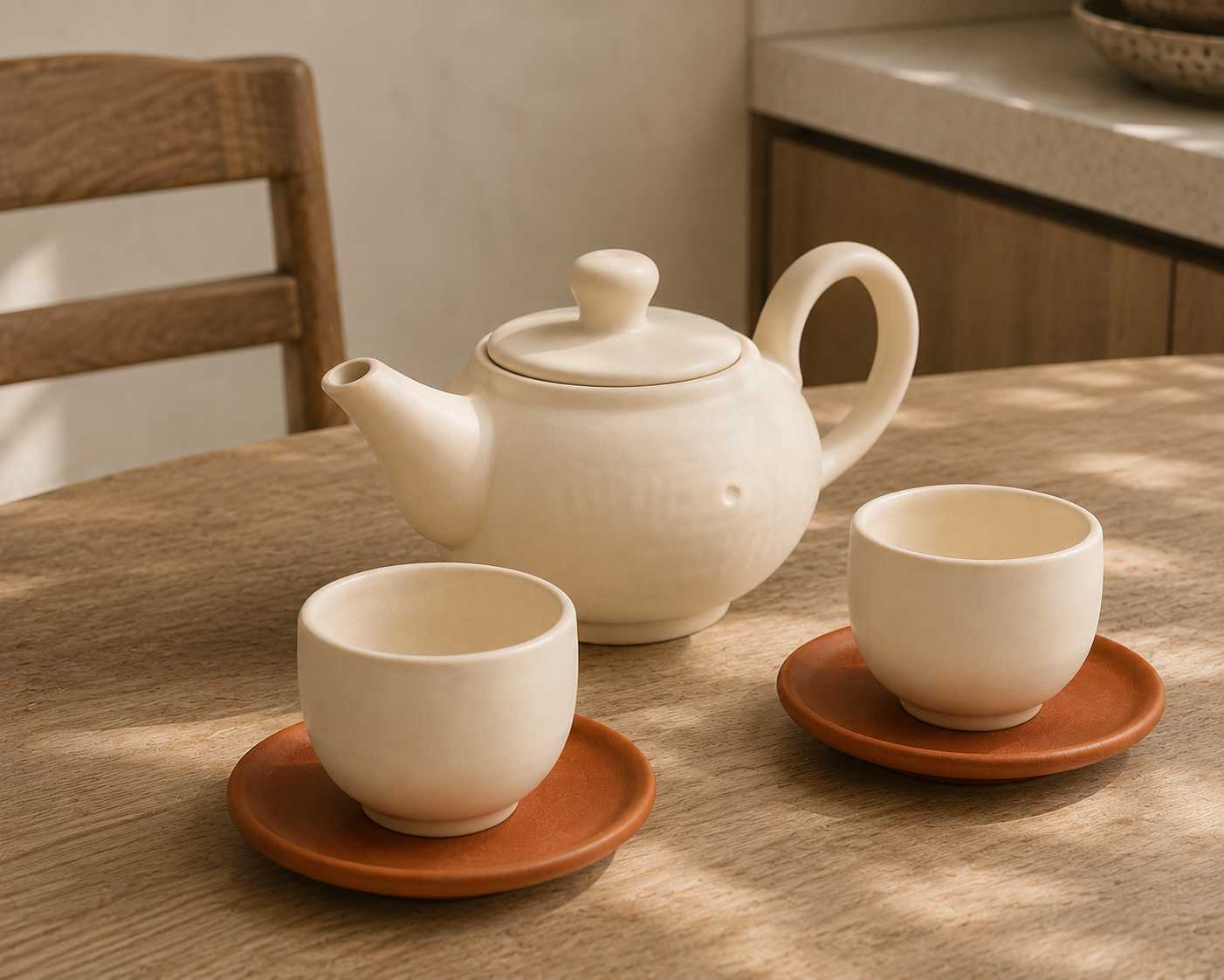 Valle Tea Set in Peach or Cream