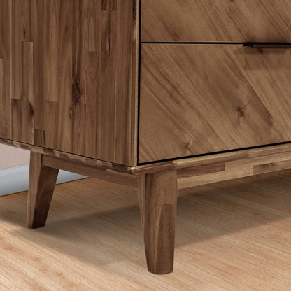 Veyron Acacia 6 Drawer Dresser in Walnut or Oak Finish