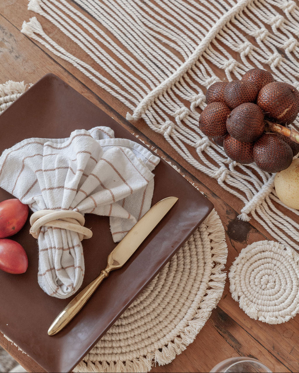 Organic Cotton Macrame Placemat