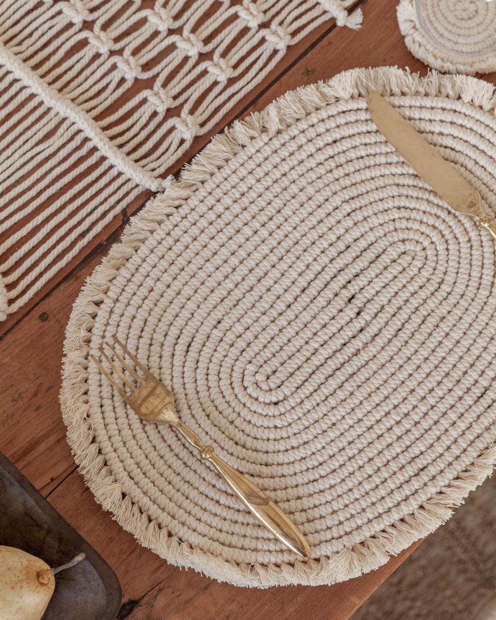 Organic Cotton Macrame Placemat