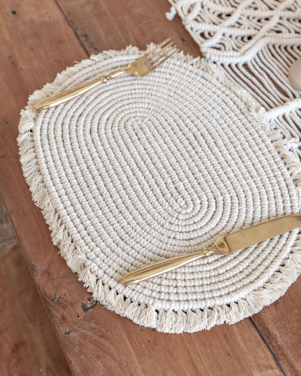 Organic Cotton Macrame Placemat