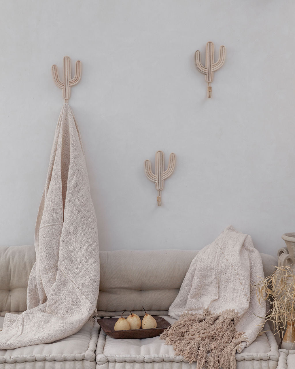 Rattan Cactus Wall Hooks