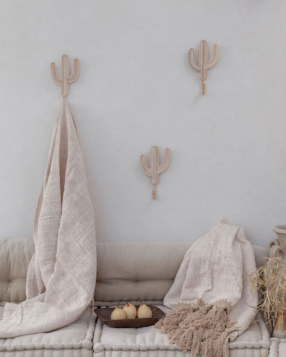 Rattan Cactus Wall Hooks