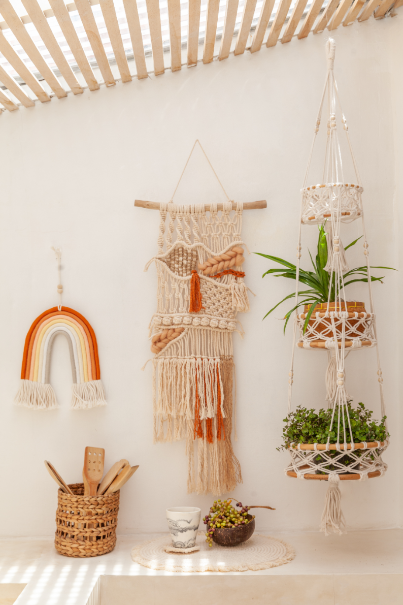 Beaded Macrame Plant Hangers