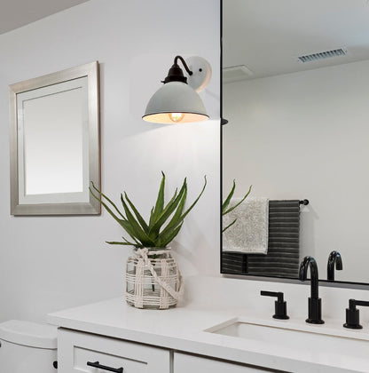 White Enamel Wall SCONCE Farmhouse Lighting