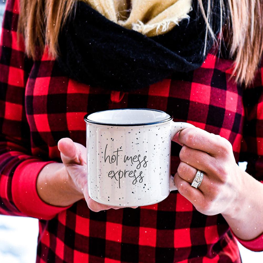 Hot Mess Express Black Rim Campfire Mug