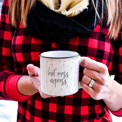 Hot Mess Express Black Rim Campfire Mug