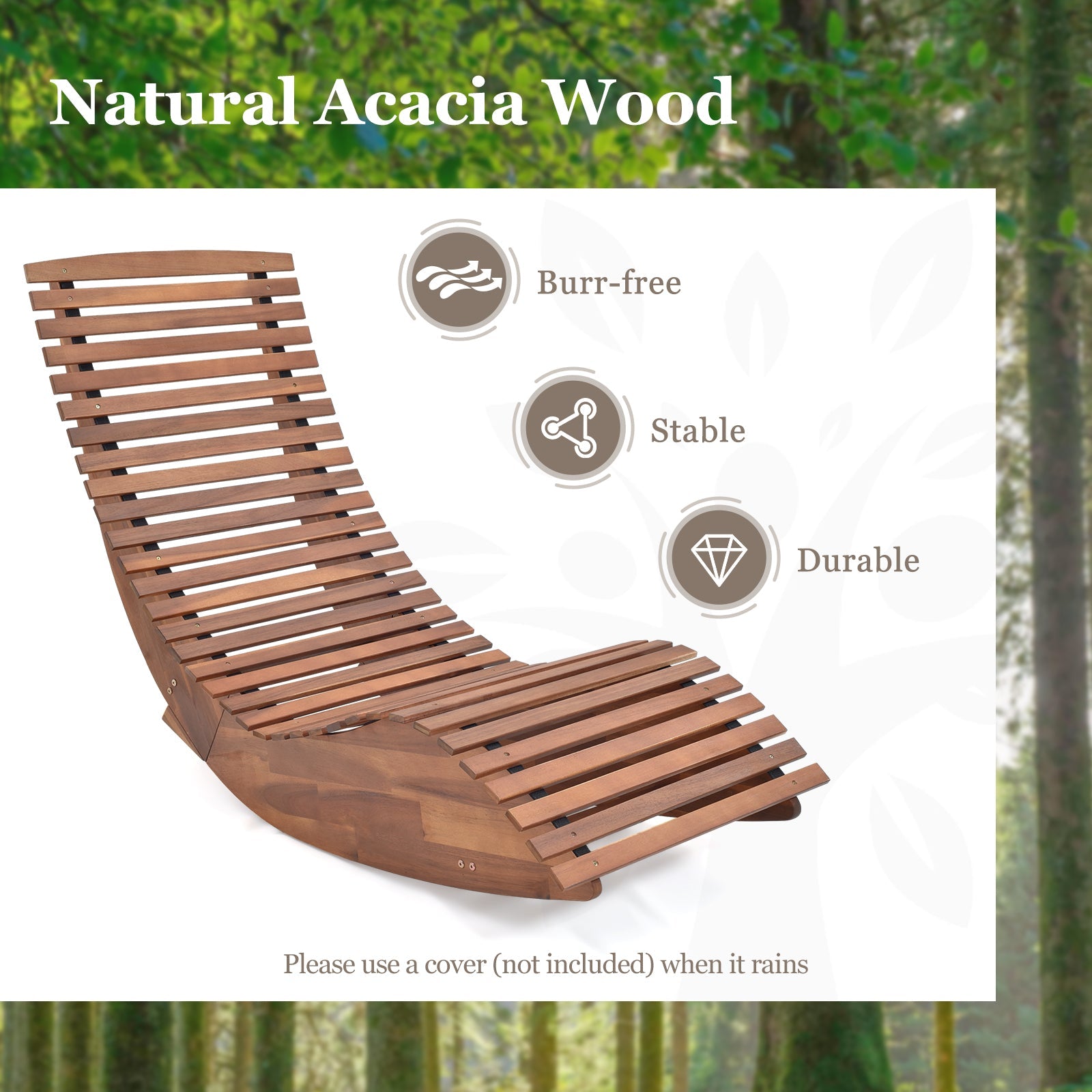 Outdoor Acacia Wood Rocking Chair