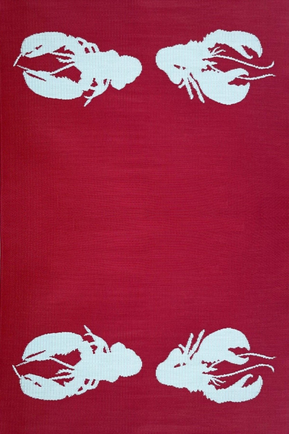 Four Lobster Red &amp; Aqua Outdoor Mat