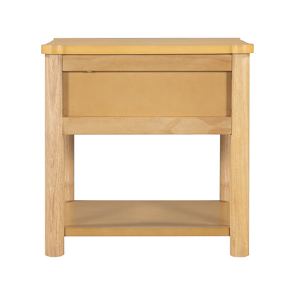Modern Queen Bed Frame Set with 2 Nightstands - Beige Wood