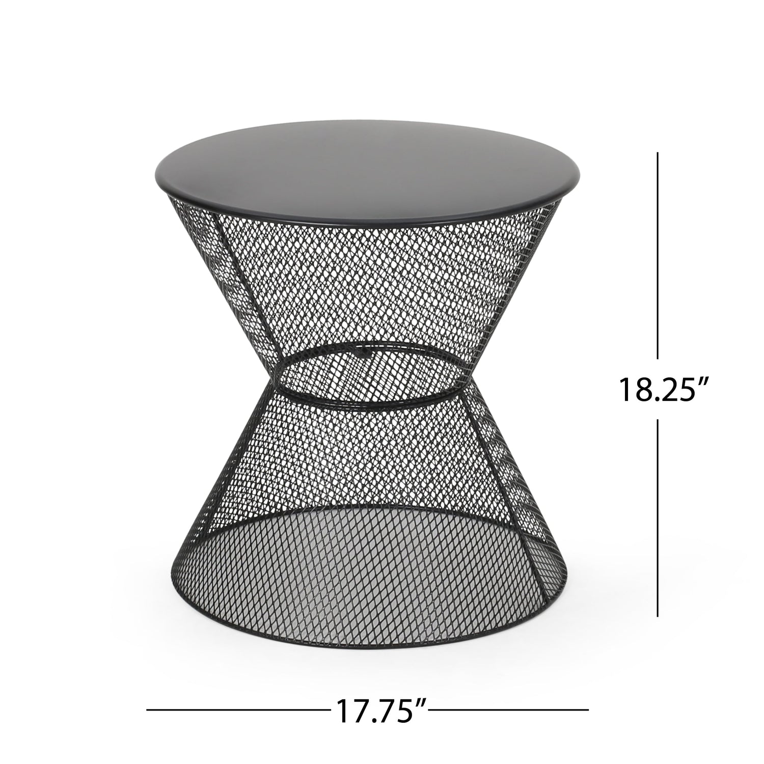 NEVADA Indoor/Outdoor Side Table in Matte Black Mesh Finish