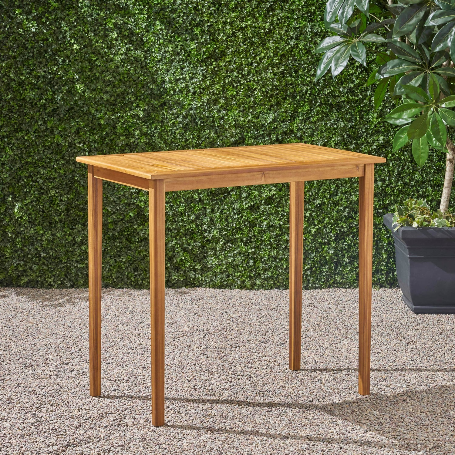 Outdoor Acacia Wood Rectangle Bar Table