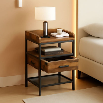 Set of 2 Industrial Style Nightstands