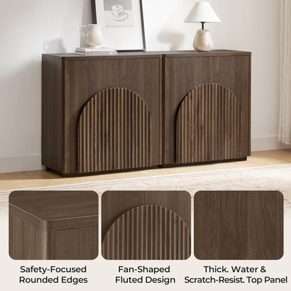 Walnut Sideboard Buffet Cabinet