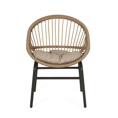 Outdoor Accent Chair with Curved Back - Set of 2