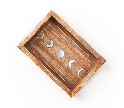 Jyotisha Celestial Wooden Tray with Brass Inlay
