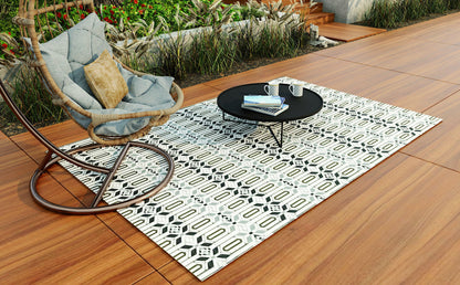 Moroccan Cool Silver Outdoor Mat