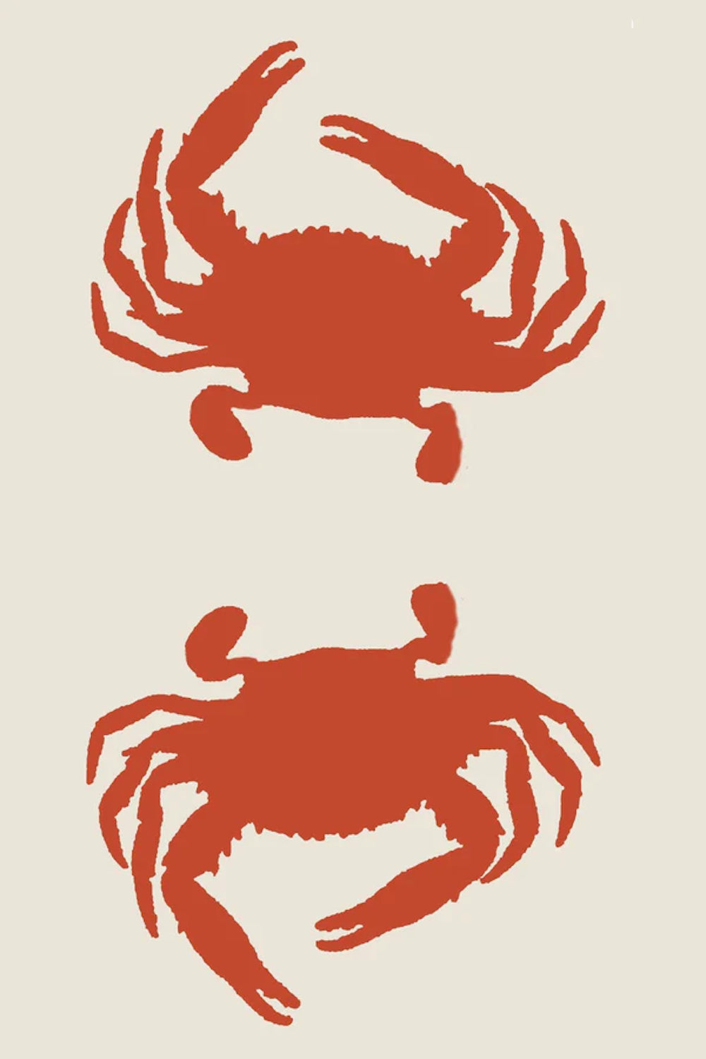 Double Crab Orange &amp; Cream Outdoor Mat