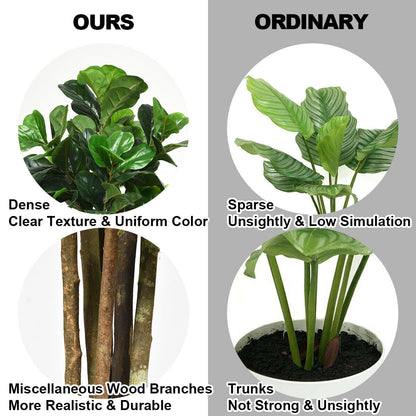 6 Ft Artificial Indoor-Outdoor Fiddle Leaf Fig Tree