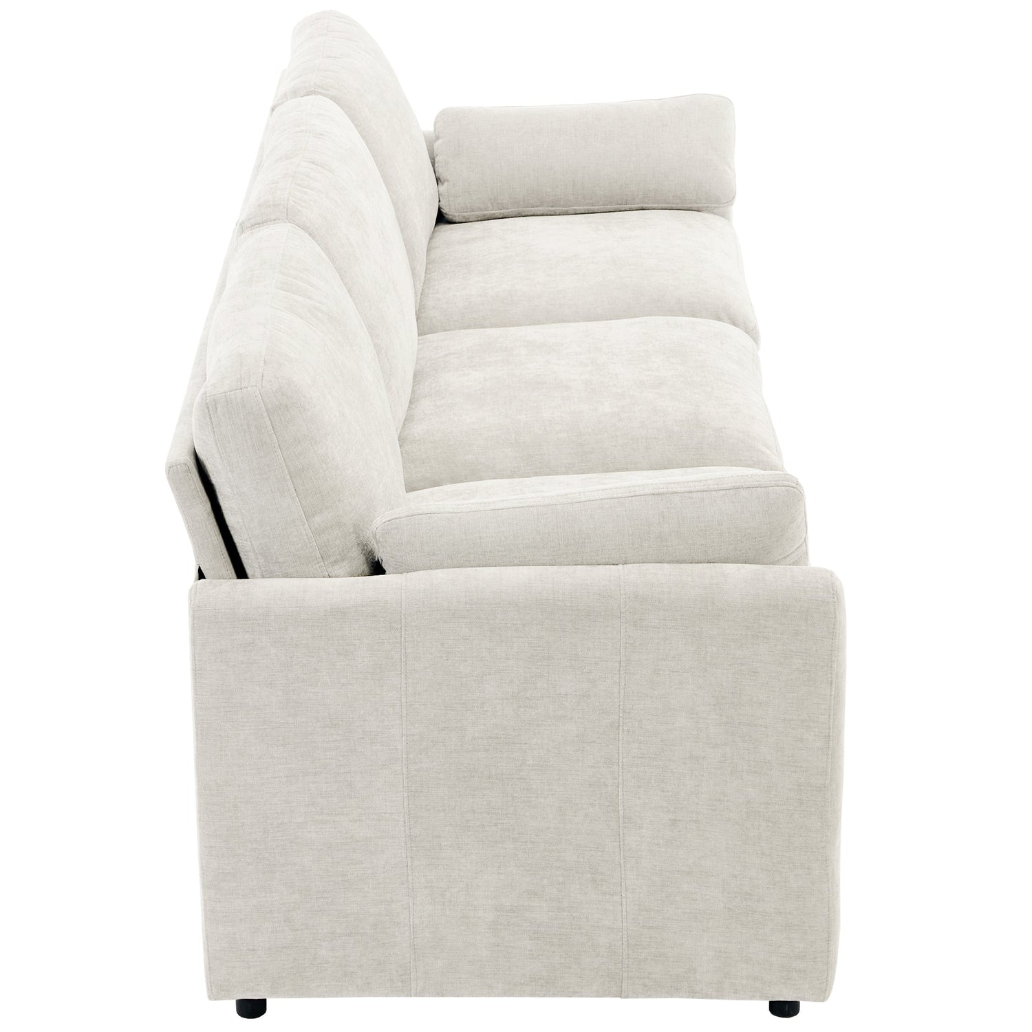 Cozy Upholstered 3-Seater Sofa with Plush Double Cushion and Ergonomic Design