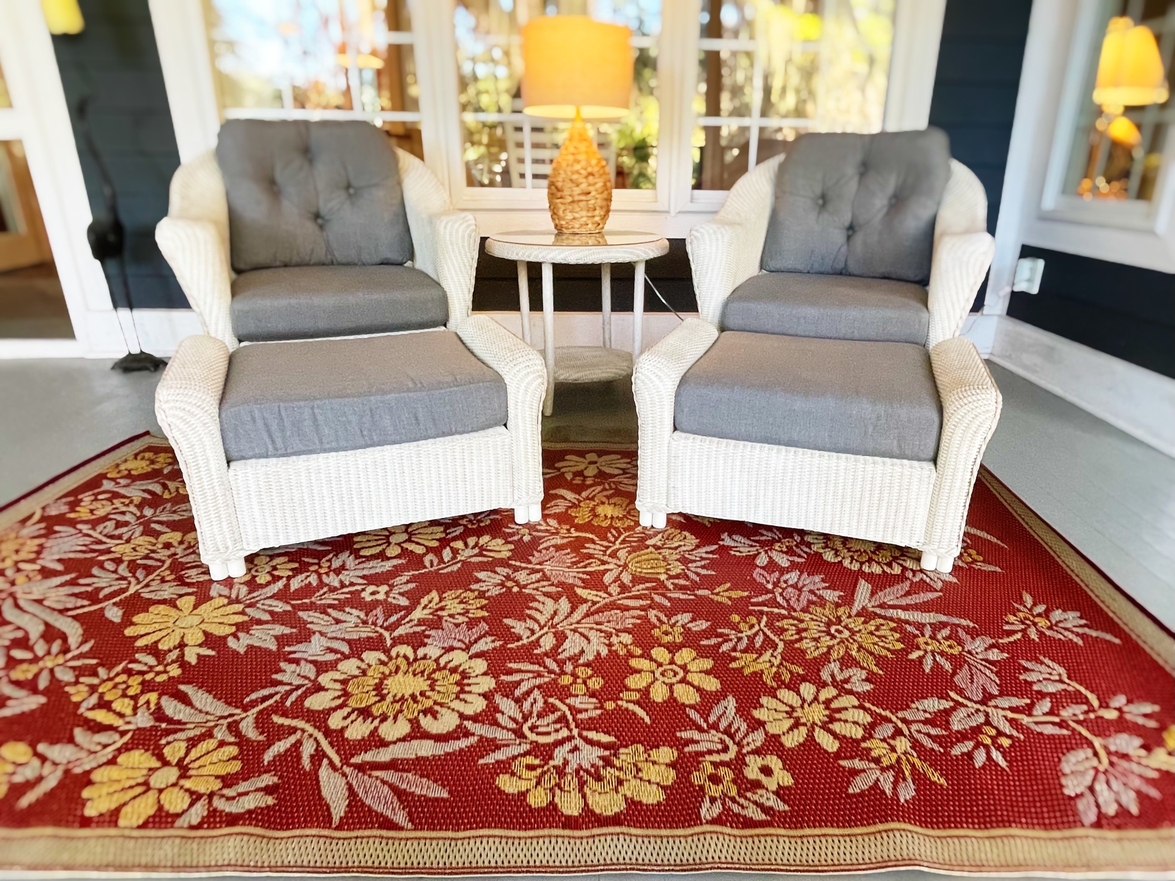 Cranberry Wildflowers Outdoor Mat